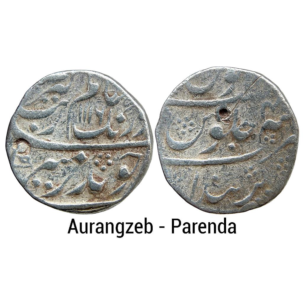 Mughal Aurangzeb Parenda Mint Silver Rupee
