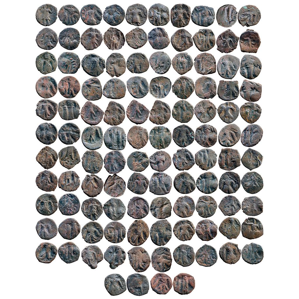 Ancient Kushans Vasudeva II Set of 57 Coins Copper Unit