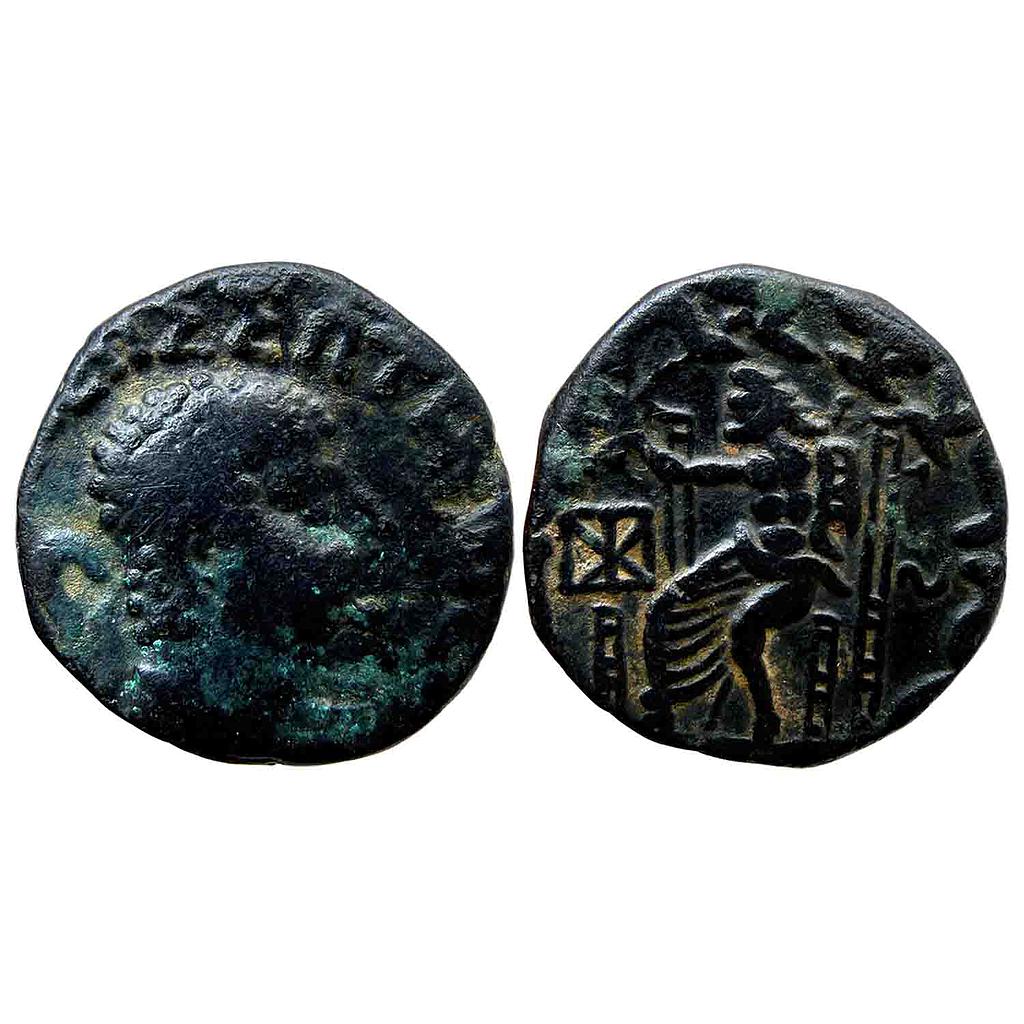 Ancient Indo-Greeks Hermaios Imitation Bronze Tetradrachm