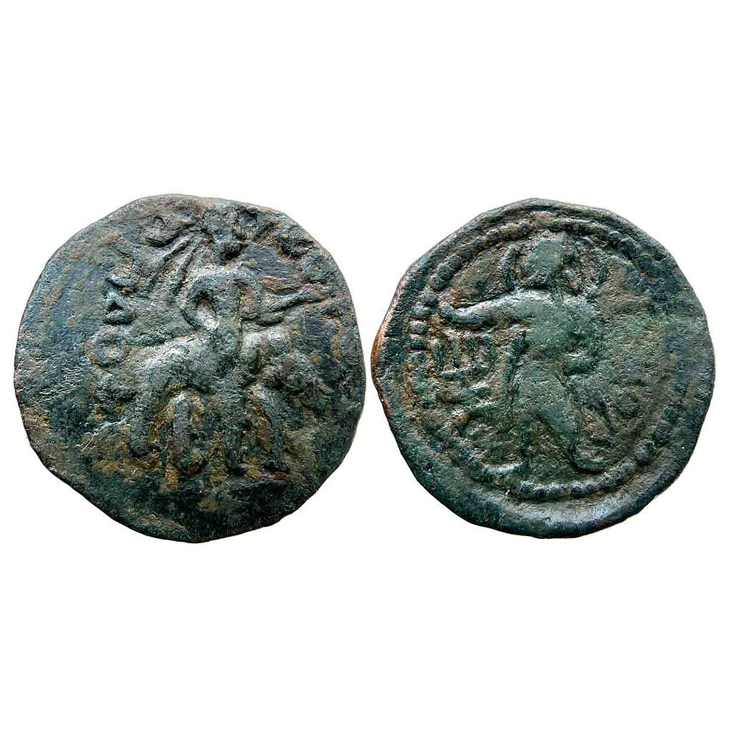 Ancient Kushans Huvishka Bronze Di-Drachm
