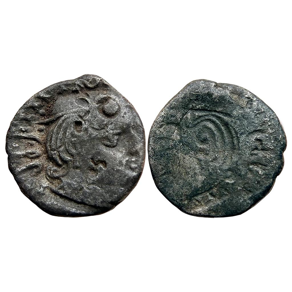 Ancient Gujarat Western Kshatraps Kardamaka Family Damajadashri III Son of Damasena Silver Dramma