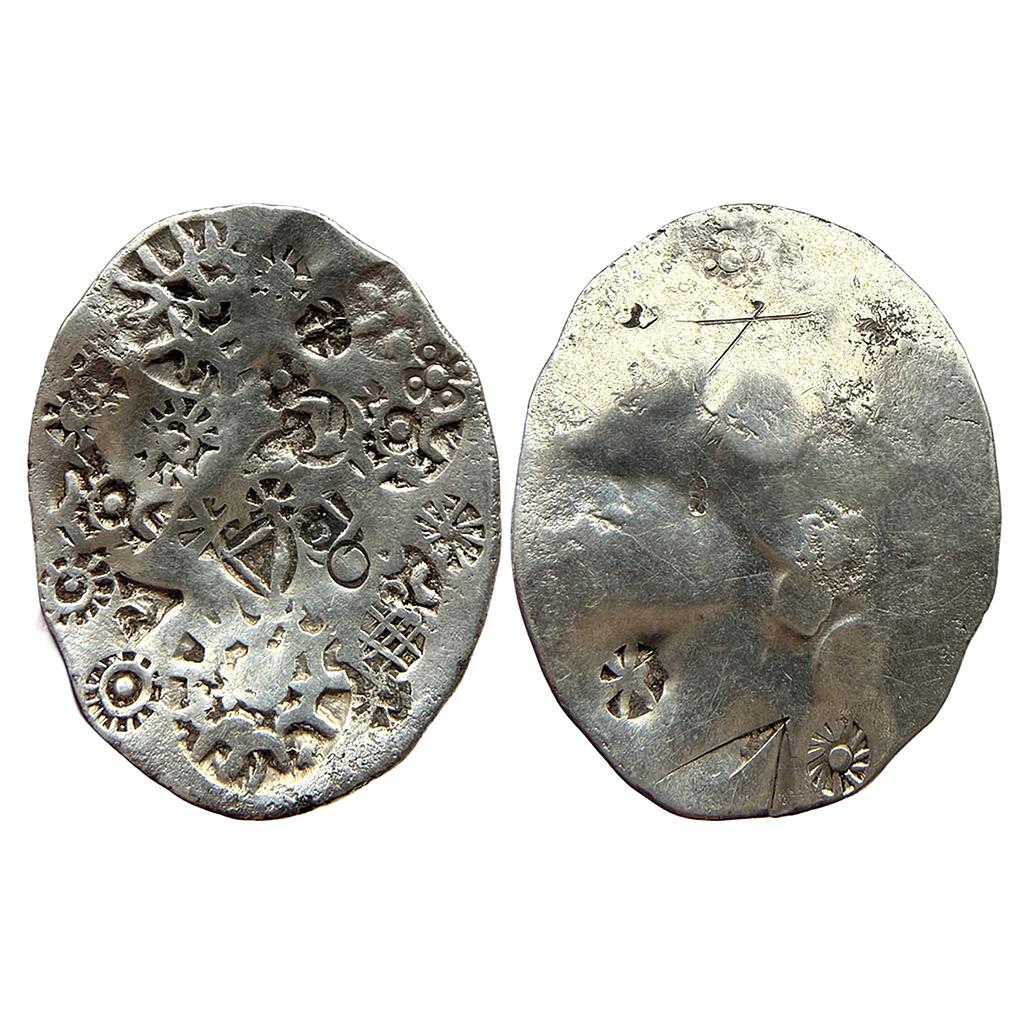 Ancient Punch Marked Coinage Middle Ganga Valley Kashi Mahajanapada Silver Vimshatika