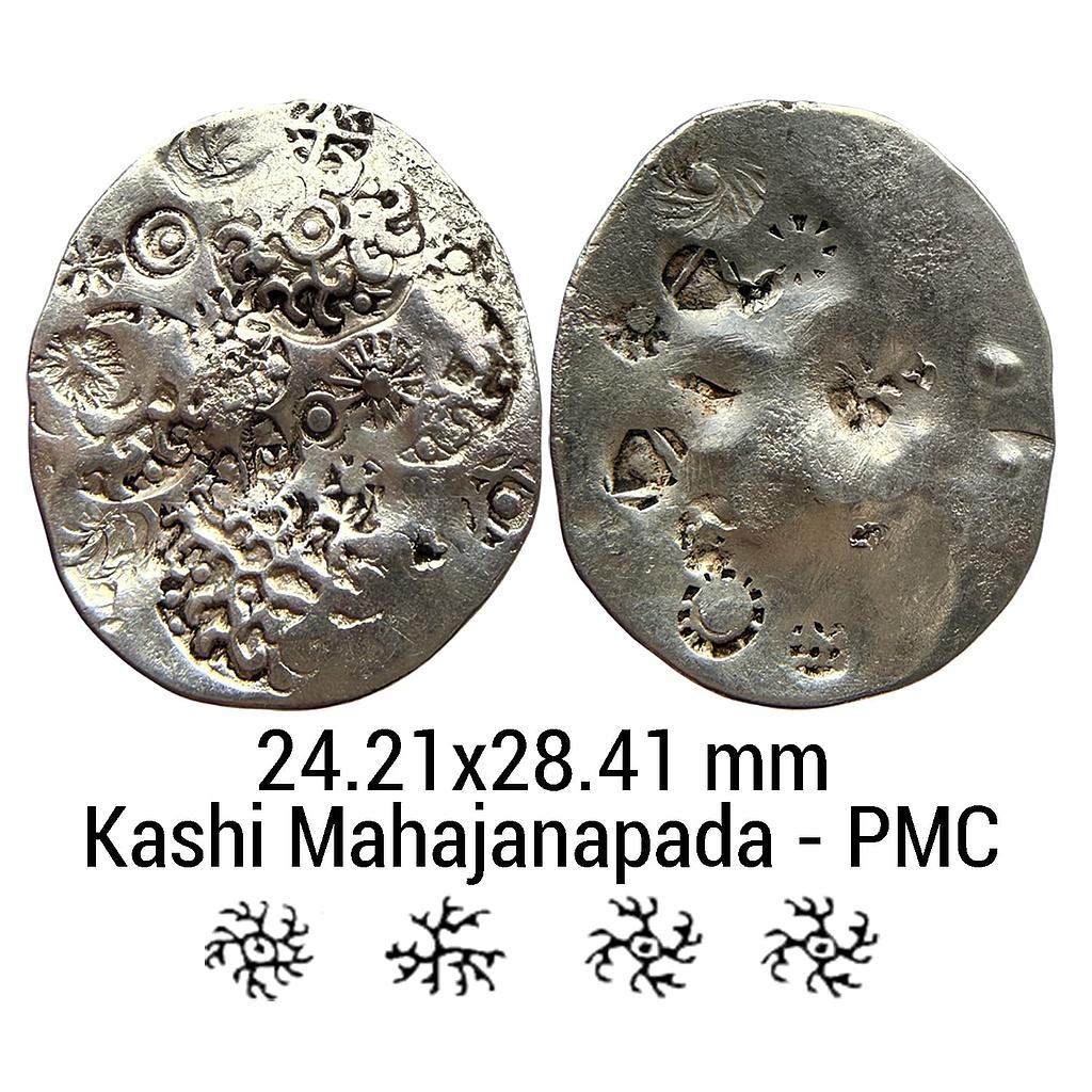 Ancient Punch Marked Coinage Middle Ganga Valley Kashi Mahajanapada Archaic Silver Vimshatika