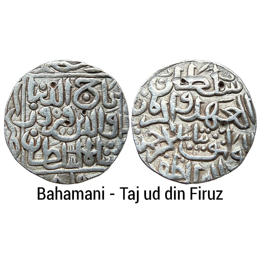Bahamani Sultan Taj ud din Firuz Hadrat Ahsanabad Mint Silver Tanka