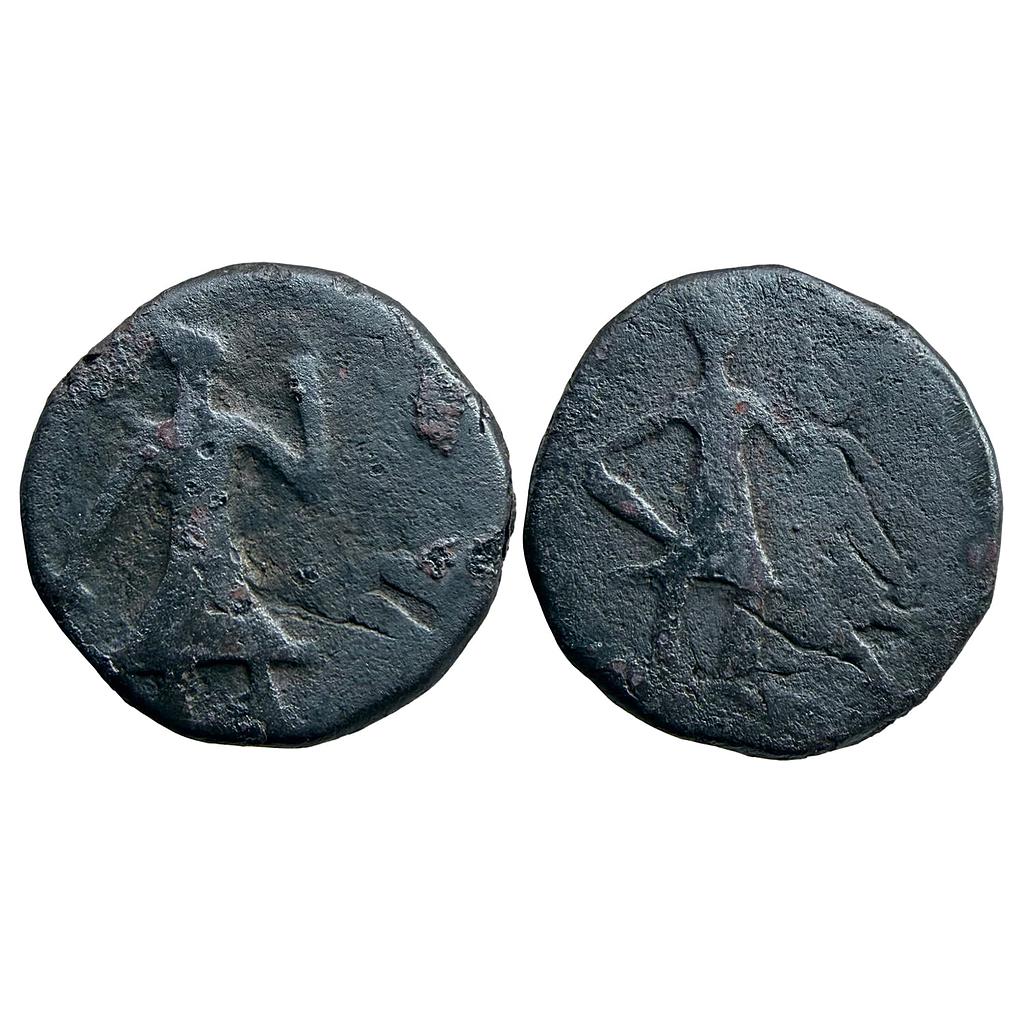 Ancient Late Post Kushan Period Kushan Imitation Double Struck Copper Unit