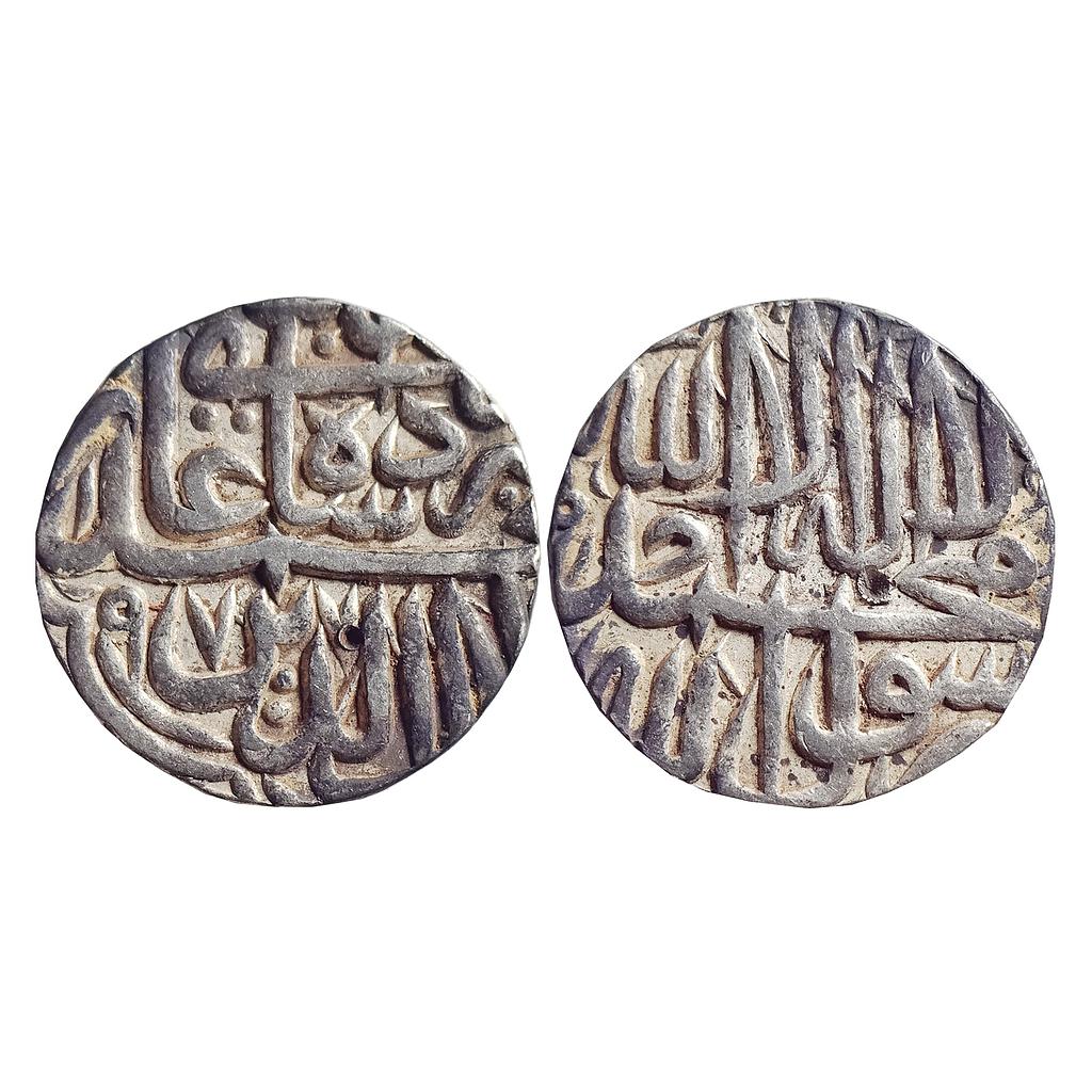 Mughal, Akbar, Dar-ul-Khilafat Agra Mint (off flan), Kalima Type, Silver Rupee