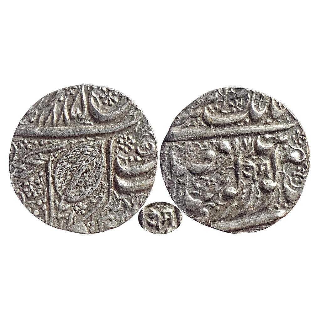 IK, Sikh Empire, Ranjit Singh, Amritsar mint, &quot;Nanak Shahi&quot; couplet, Silver Rupee
