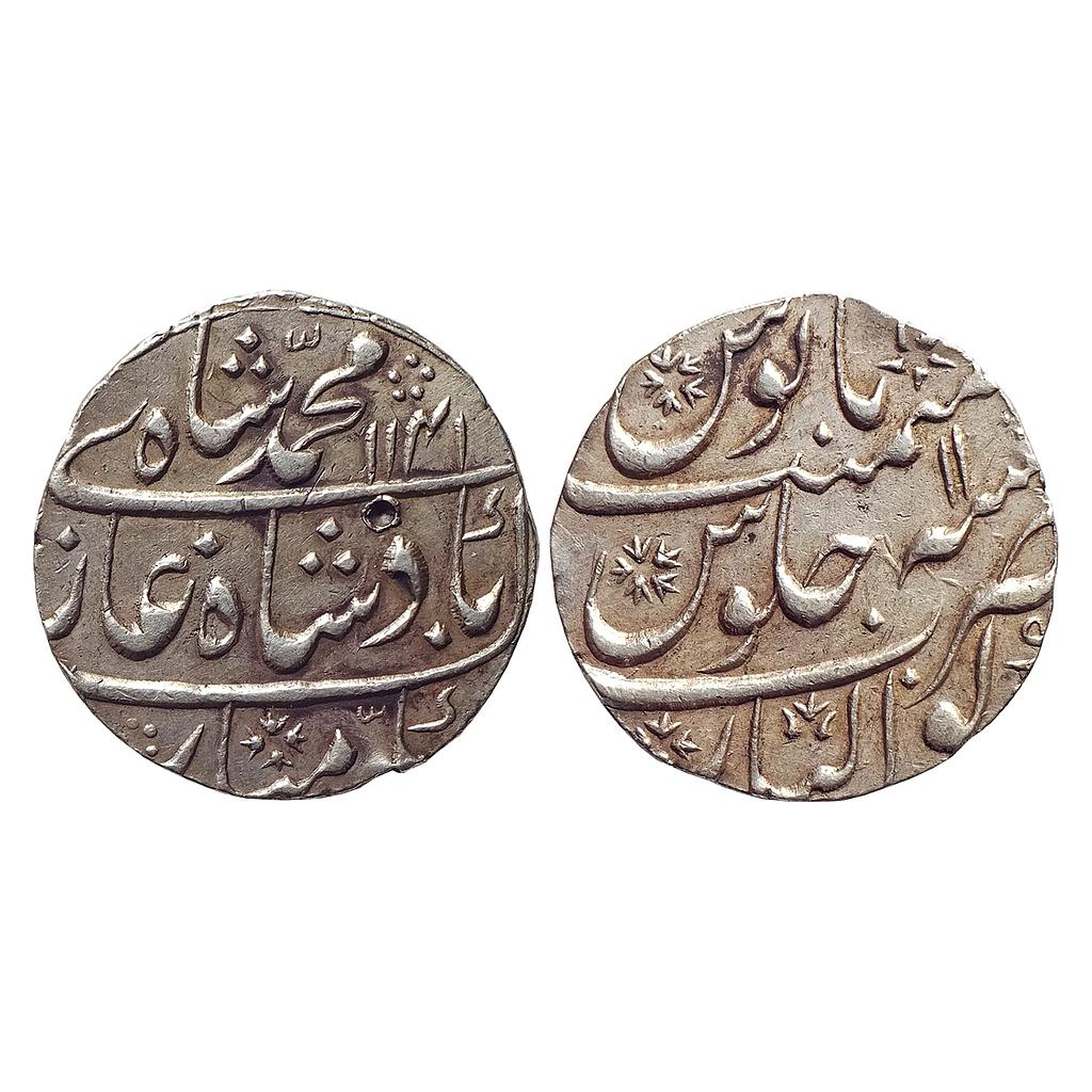 Mughal, Muhammad Shah, Gwalior Mint, Silver Rupee