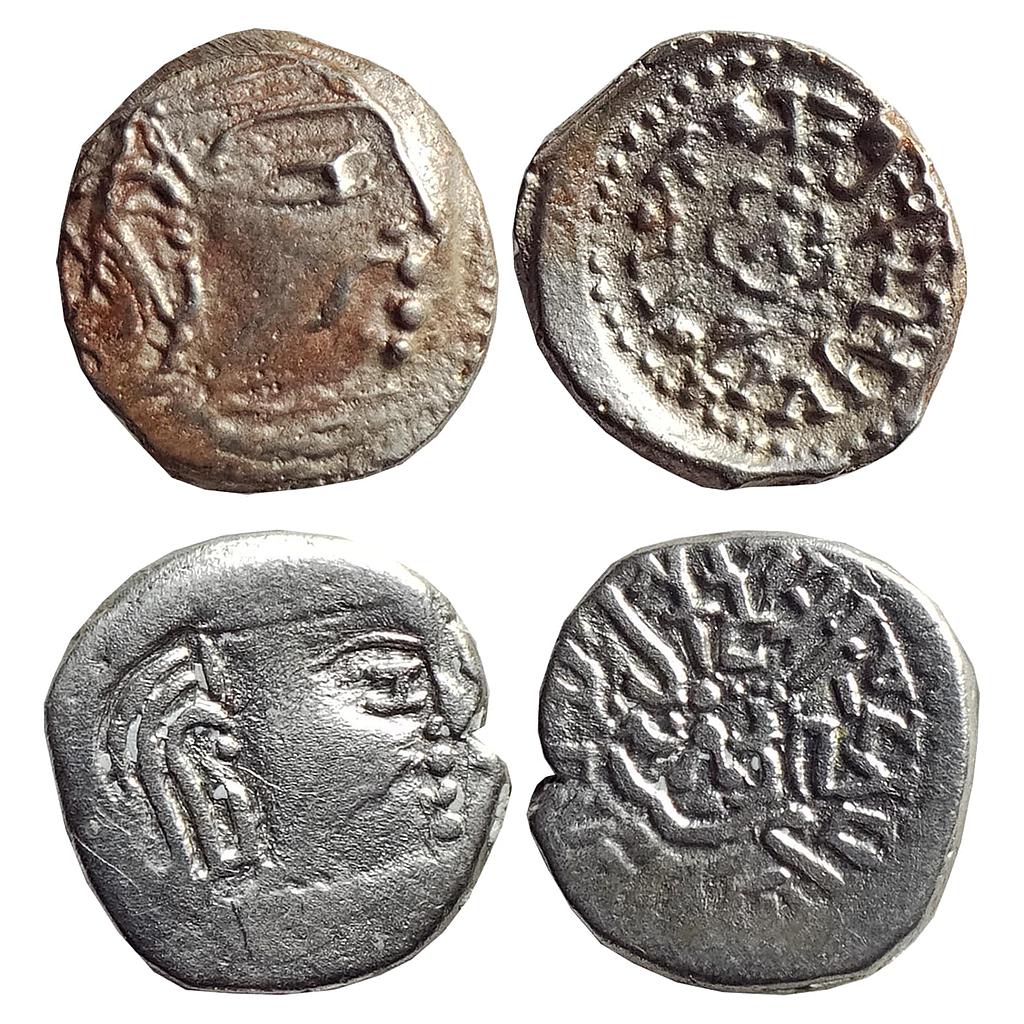 Ancient, Guptas, Skandagupta, Set of 2 coins, Silver Drachma