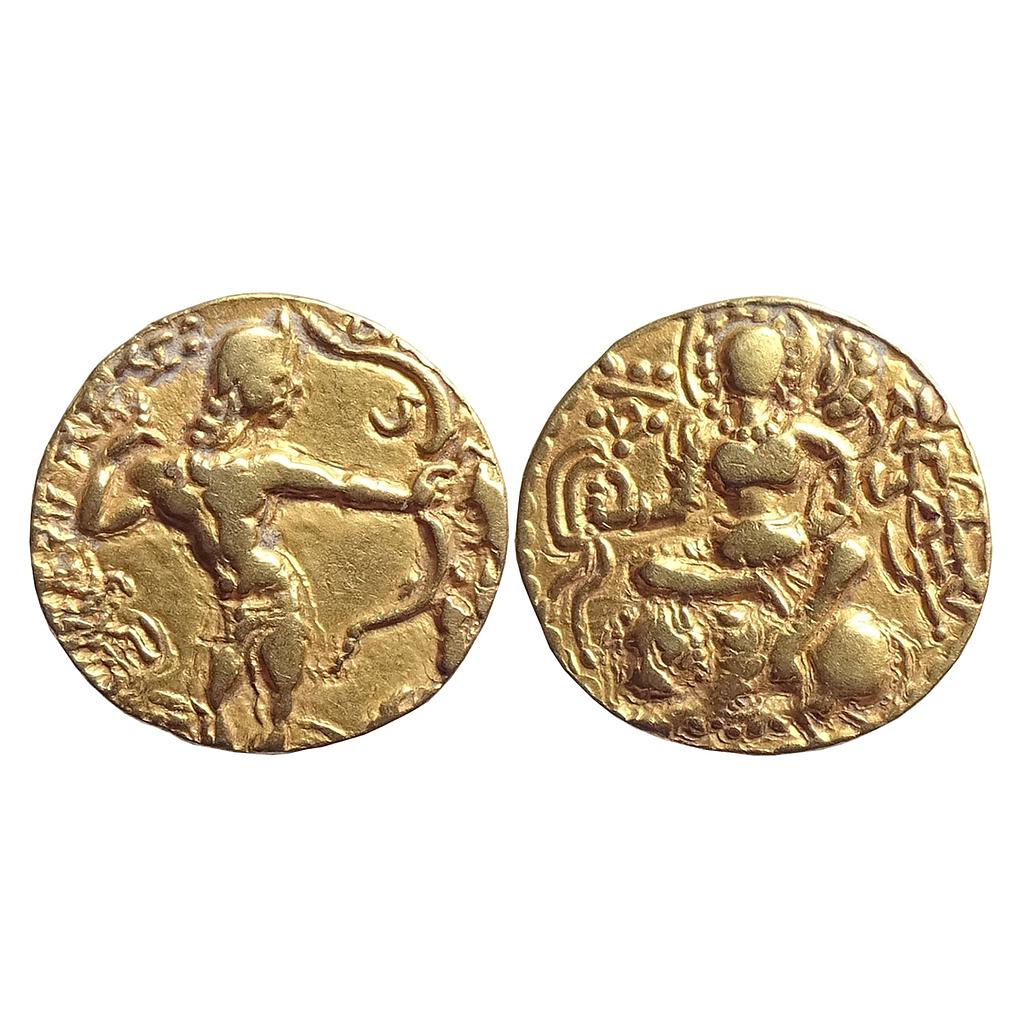 Ancient, Guptas, Chandragupta II, "Lion-Slayer type" Gold Dinar