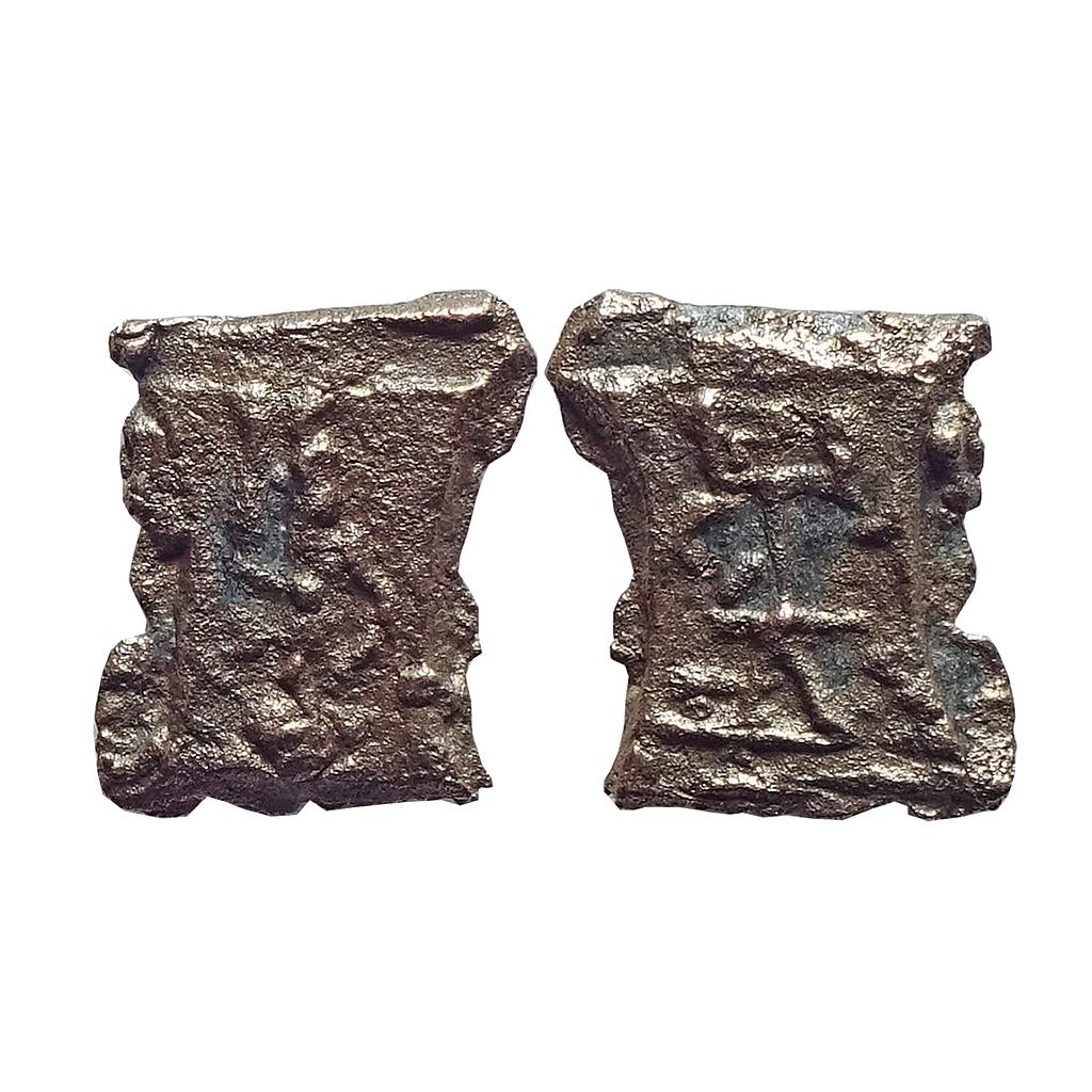 Ancient, Kaushambi Region, Uninscribed type, Damru Shaped, Copper Unit