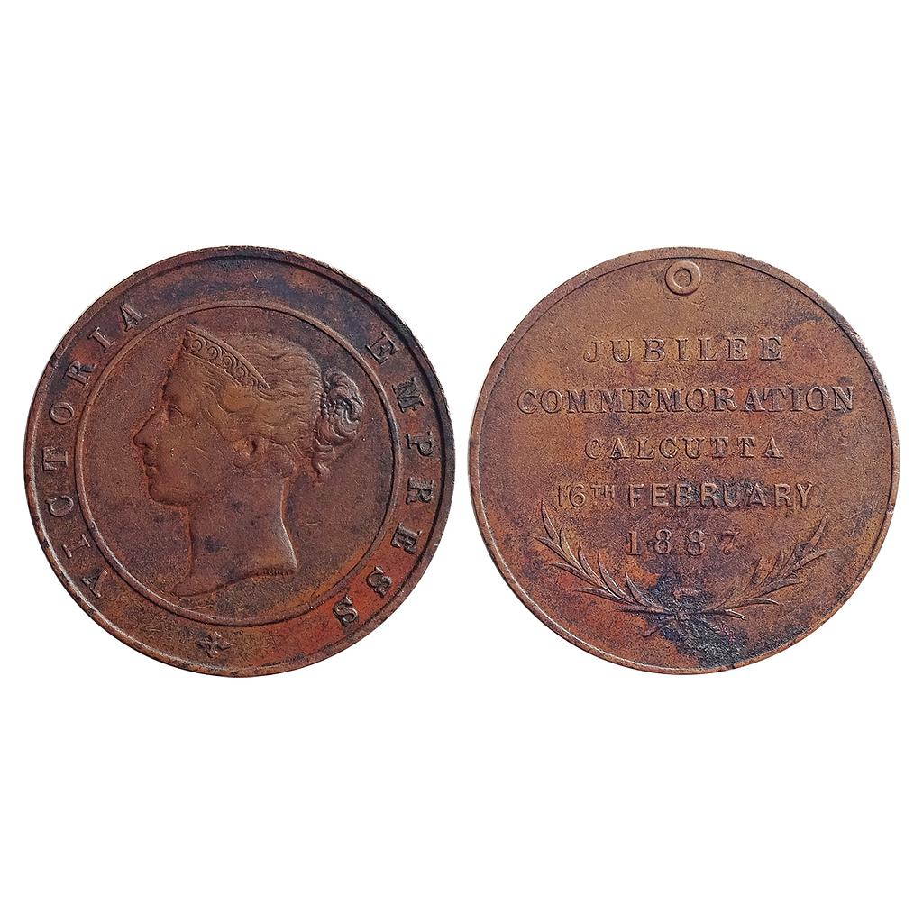 Victoria Empress, Jubilee Commemoration Calcutta 16th February 1887, Copper Medal