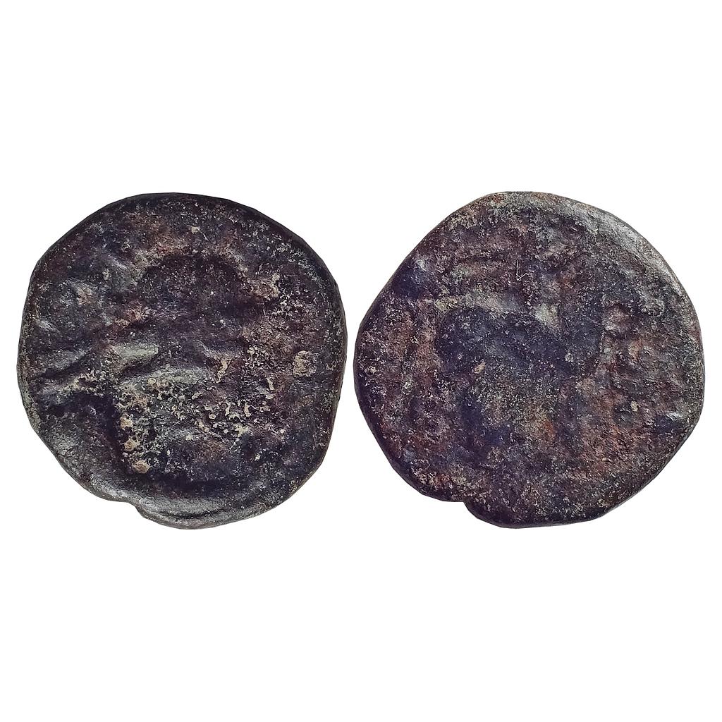 Ancient, Kushan, Vima Takto aka Soter Megas counter struck by Western Kshtrapa ruler Damazada, Copper Unit