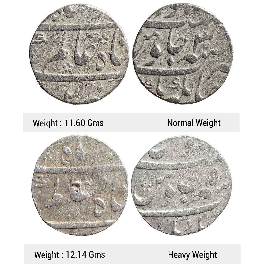 Mughal, Shah Alam Bahadur, Jahangirnagar Mint, Set of 2 coins, Normal weight &amp; heavy weight, Silver Rupee