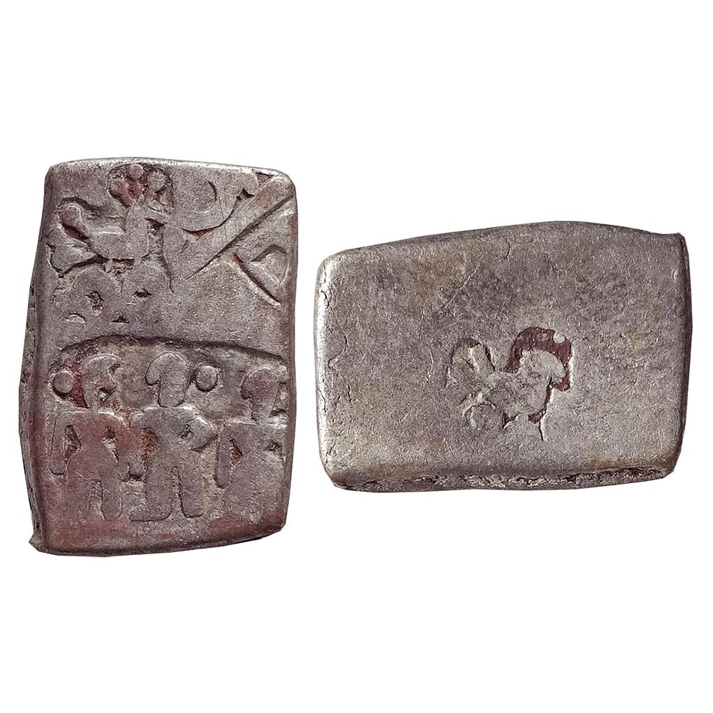 Ancient, Archaic Series, Punch Marked Coinage, Magadha imperial Series, Three Human Figures, Silver Karshapana