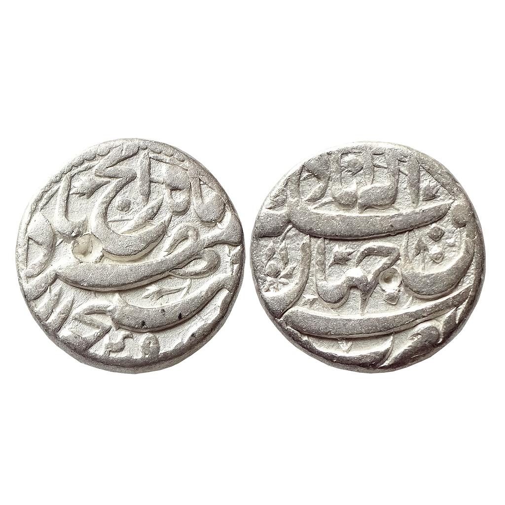 Mughal, Akbar, Rebellion Issue of Jahangir, Allahabad Mint, “Bagharb -O- Sharq” couplet, Silver Rupee