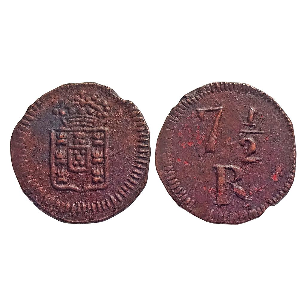 Indo Portuguese, Goa, Maria II, Copper 7 ½ Reis
