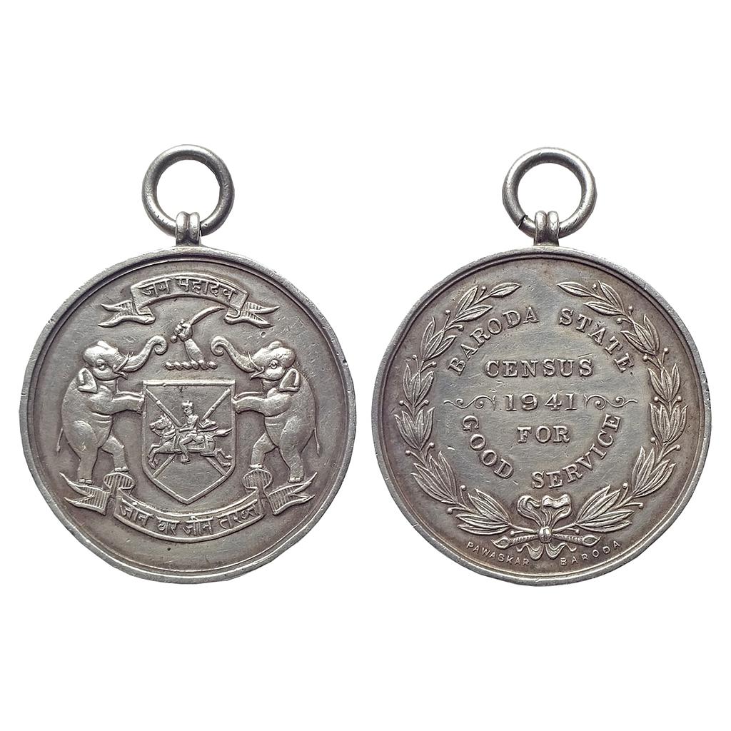 Baroda State, Census Medal, Silver Medal