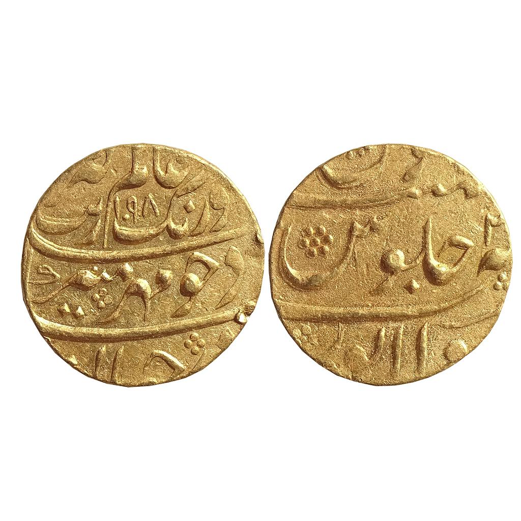Mughal, Aurangzeb, Sholapur Mint, Gold Mohur