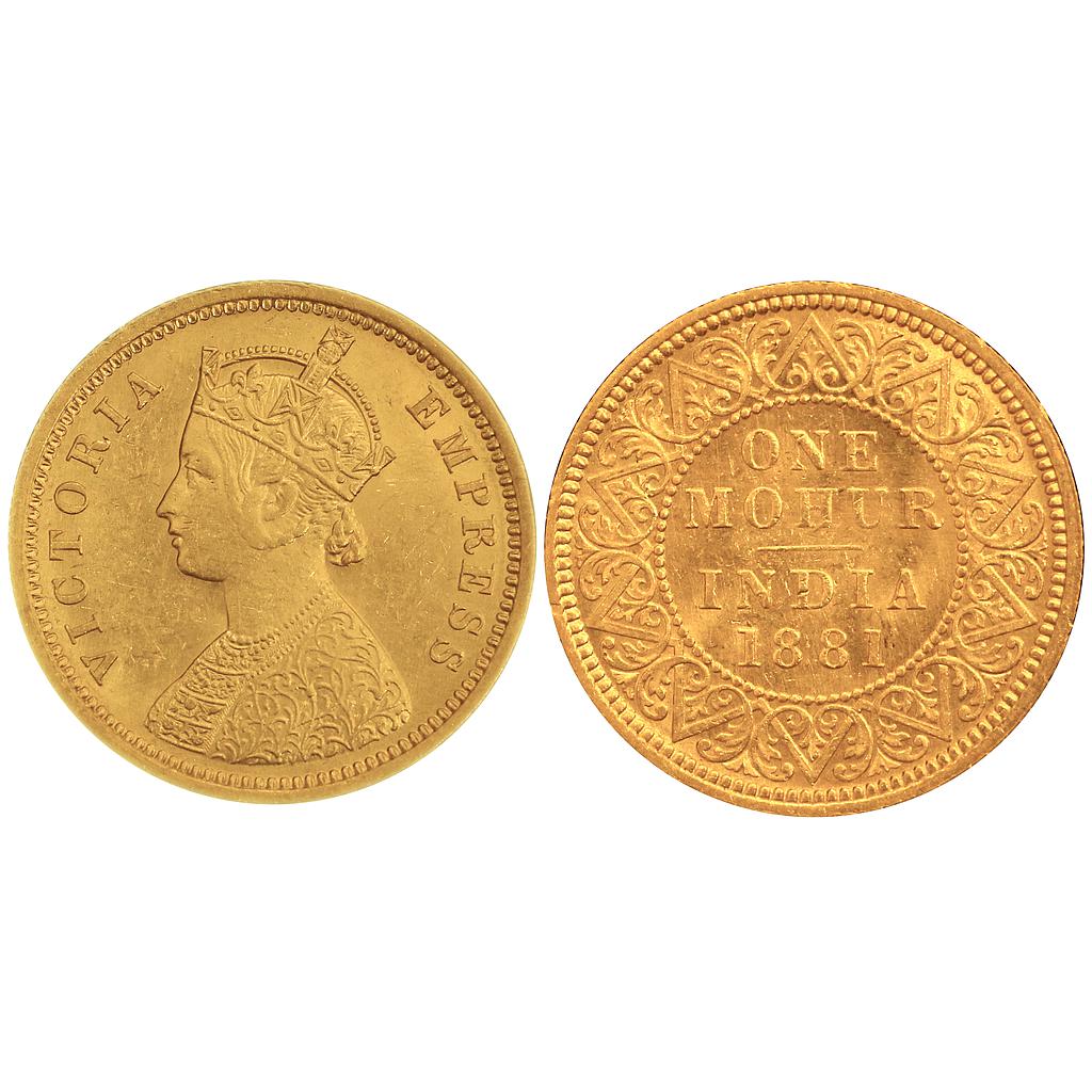 British India Victoria Empress 1881 Gold Mohur