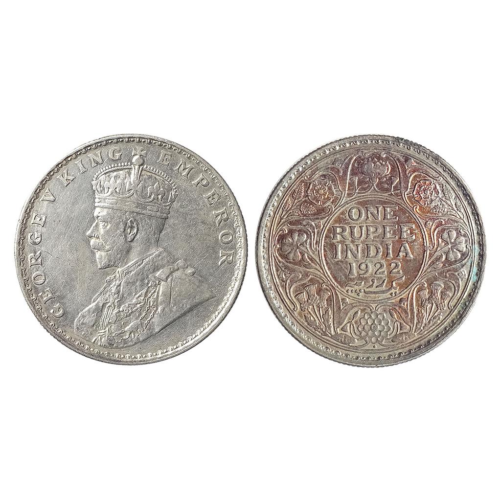 British India, George V, 1922 AD, Bombay Mint, Silver Rupee