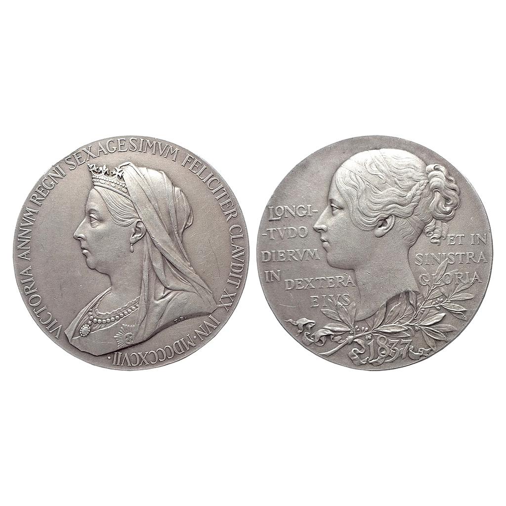 United Kingdom, Medallion, Victoria Diamond Jubilee 60th Anniversary of the Accession of Queen Victoria, Silver Medal