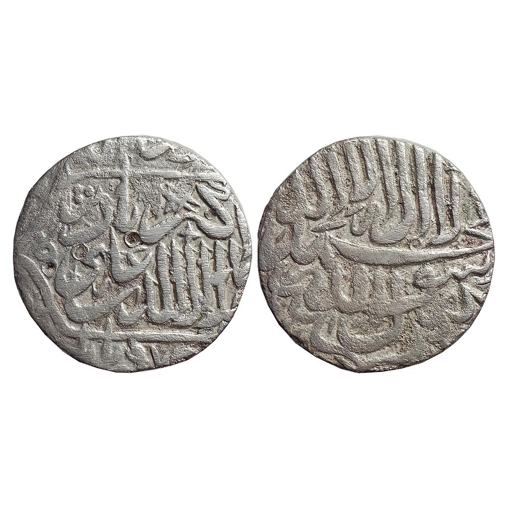 Mughal Akbar Akbarpur Tanda Mint Kalima Type Silver Rupee