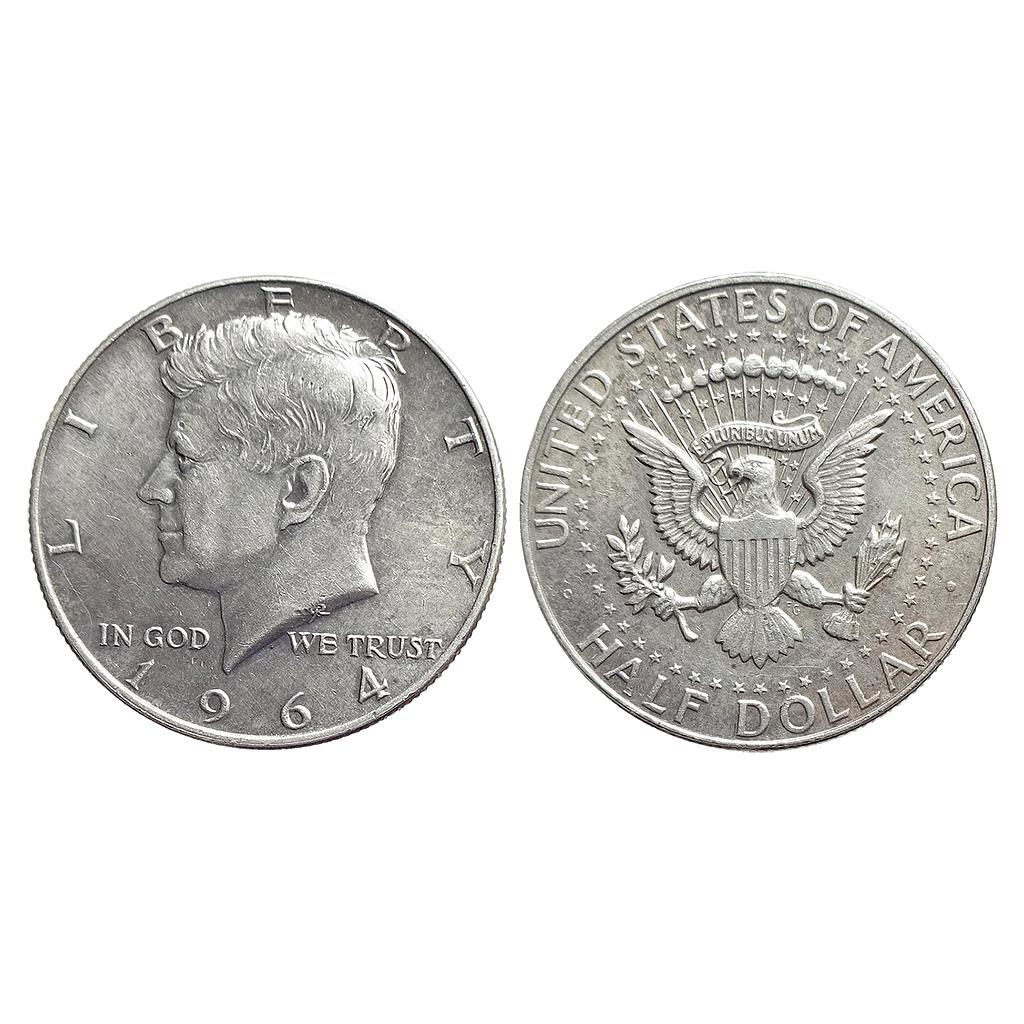 United States Federal Republic 1964 AD Kennedy Half Dollar Silver .900 1/2 Dollar