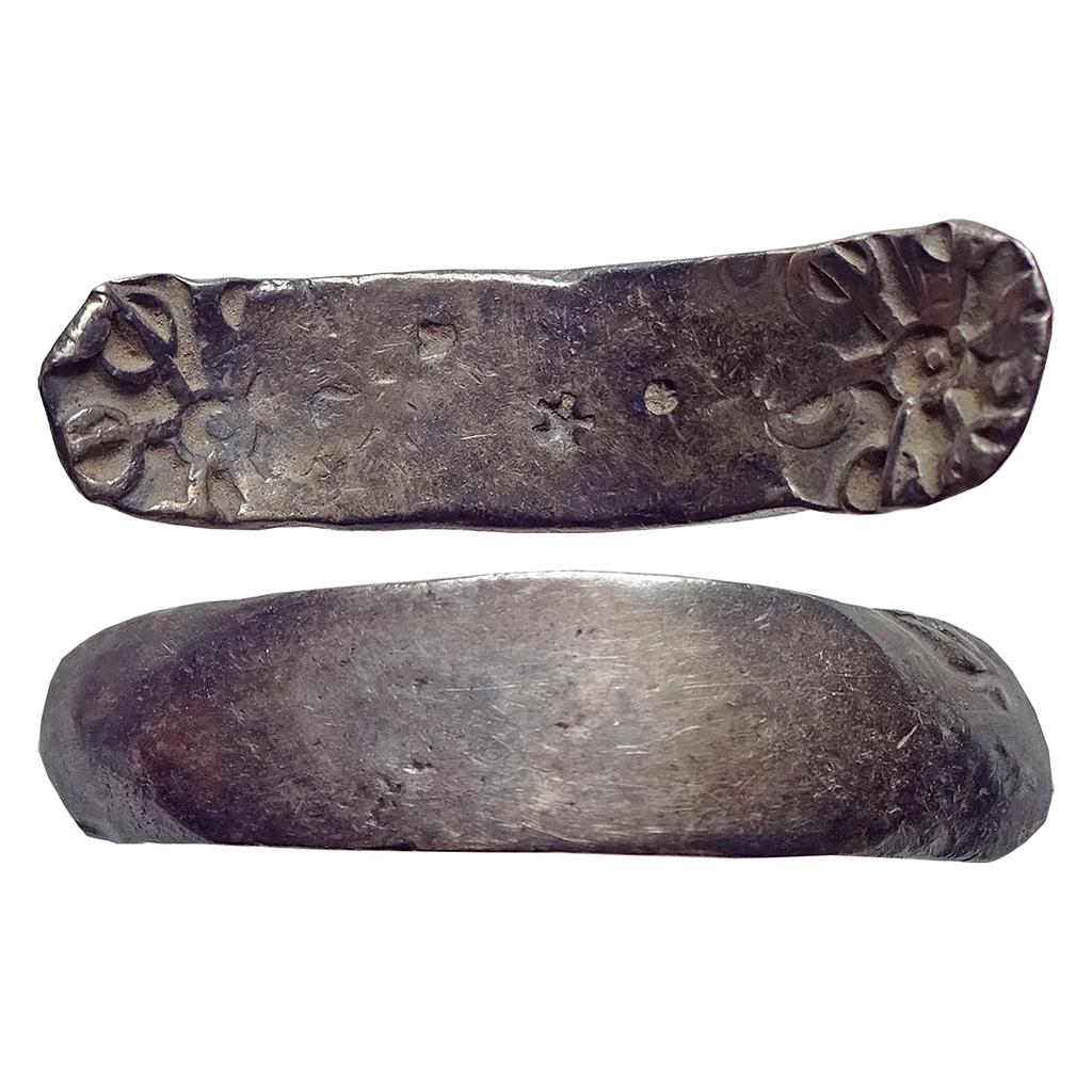 Ancient, Archaic, Punch Marked Coinage, attributed to Gandhara Janapada, Bent Bar, Silver 8 Shana