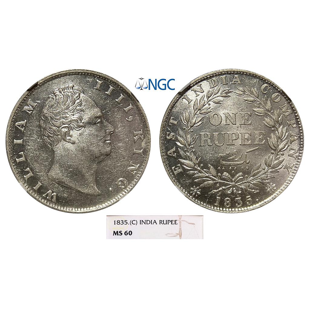 EIC, William IV, 1835 AD, Calcutta Mint, Dug out F (i), Rev III, 19 berry, Silver Rupee