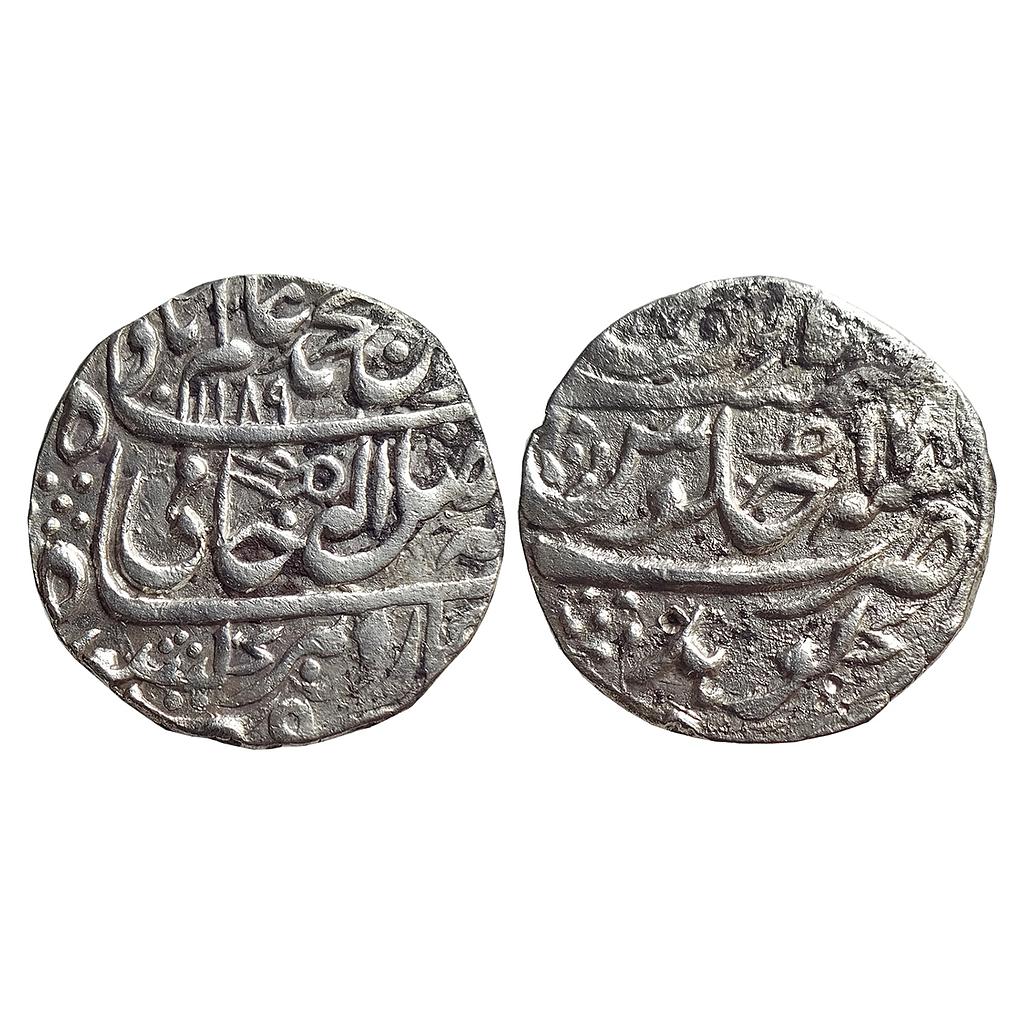 IPS Dholpur State Chhatrapat Singh INO Shah Alam II Gohad Mint Silver Rupee