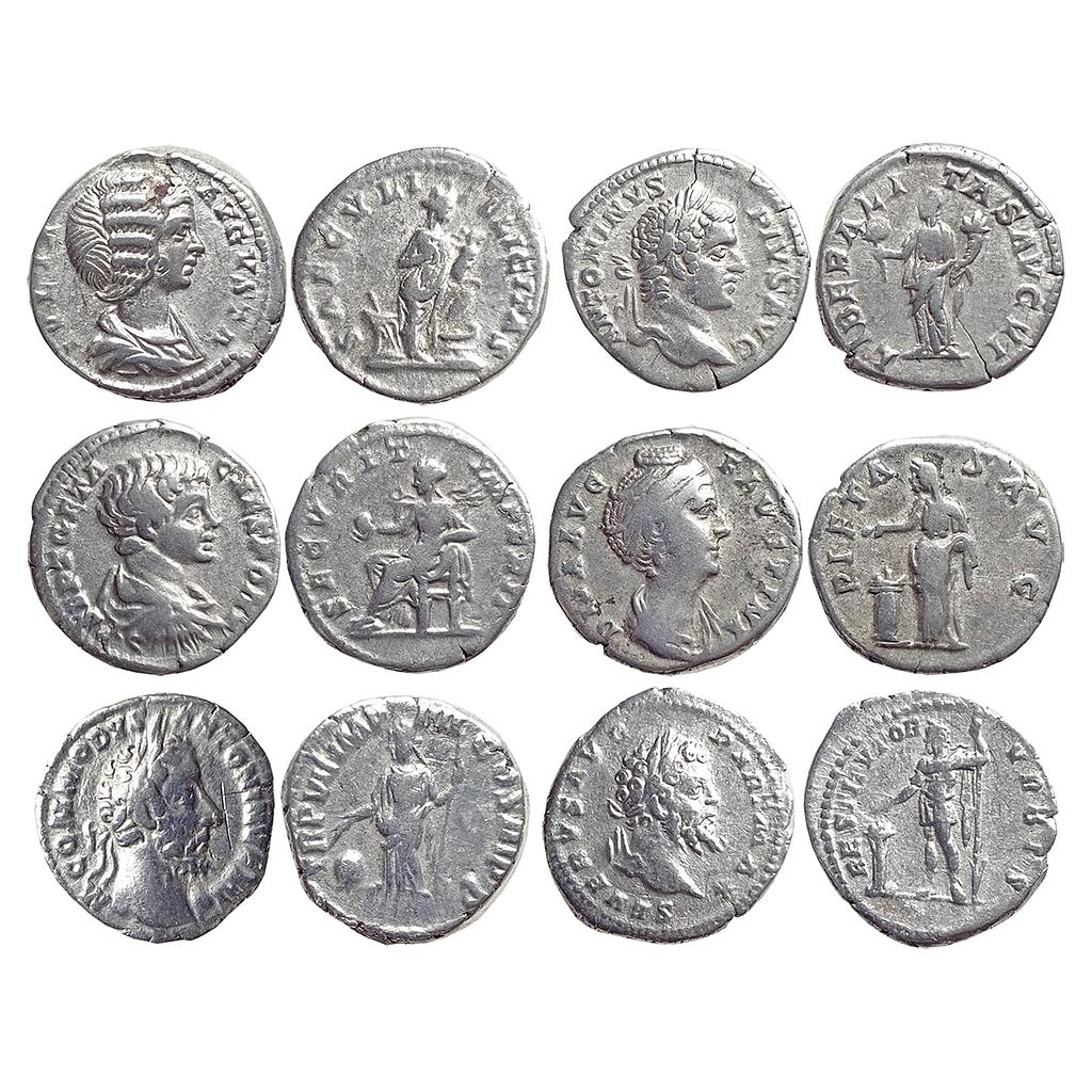 Ancient, Roman Empire, A Set of six Different Silver Denarius of Different Rulers