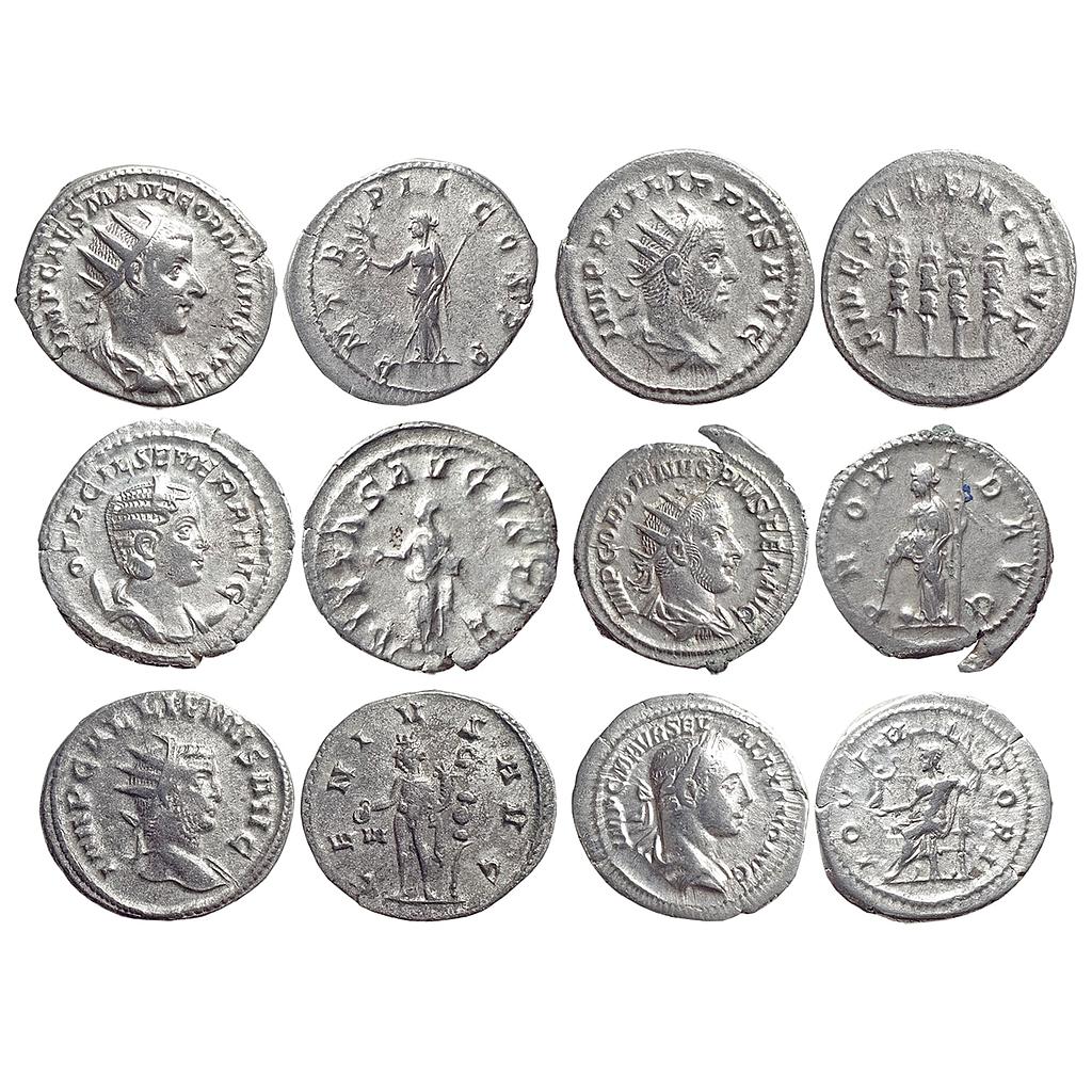 Ancient Roman Empire A Set of six Different Silver Denarius of Different Rulers