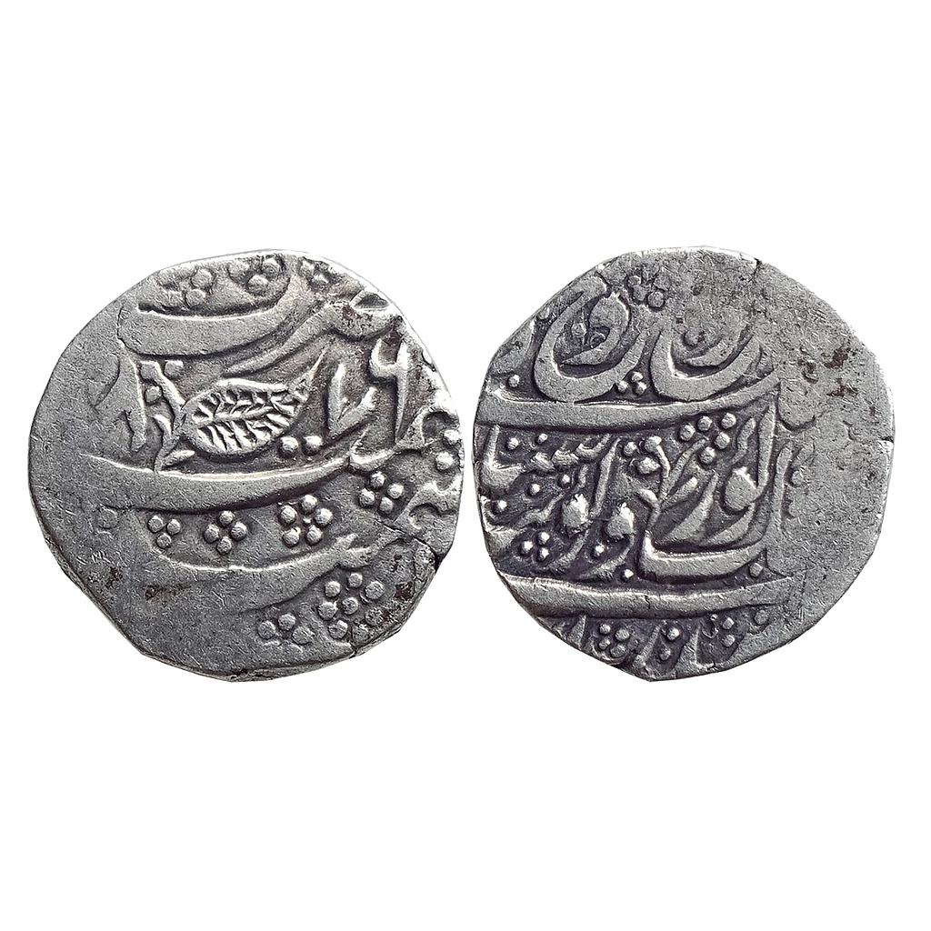 IK, Sikh Empire, Diwan Moti Ram, VS 1876, Khitta Kashmir Mint, 'Gobind Shahi' couplet, Silver Rupee