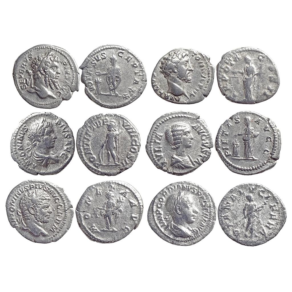 Ancient World Roman Empire A Set of six Different Silver Denarius of Different Rulers