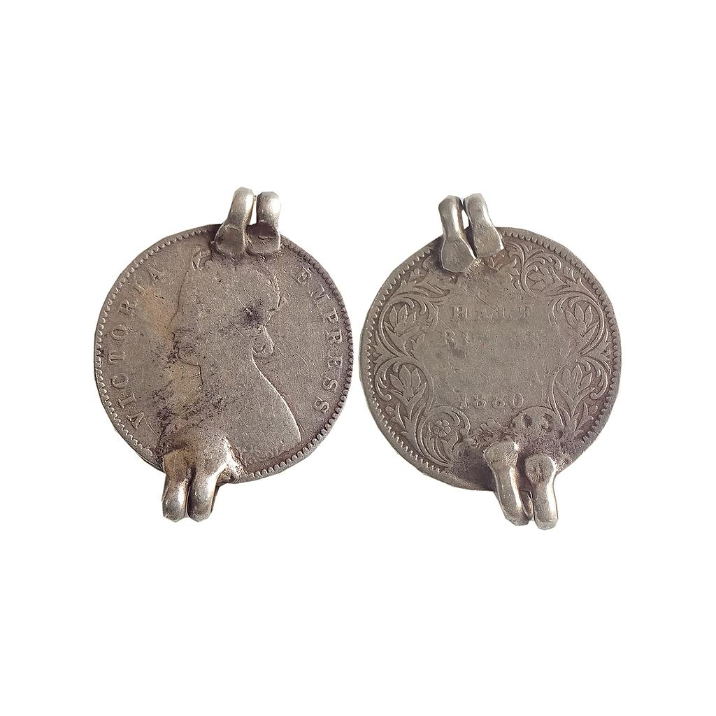 British India Victoria Empress 1880 Silver "1/2 Rupee"