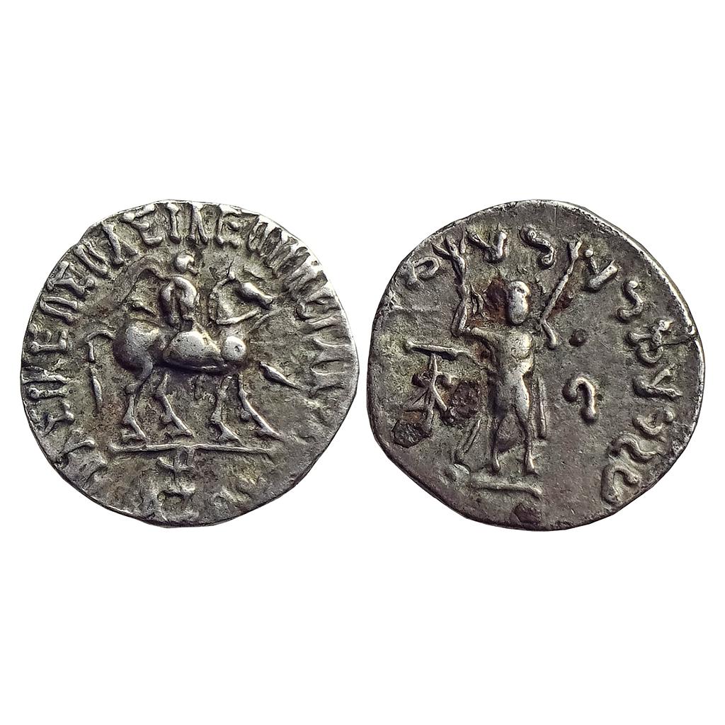 Ancient Indo Scythians Azes I Silver Drachm