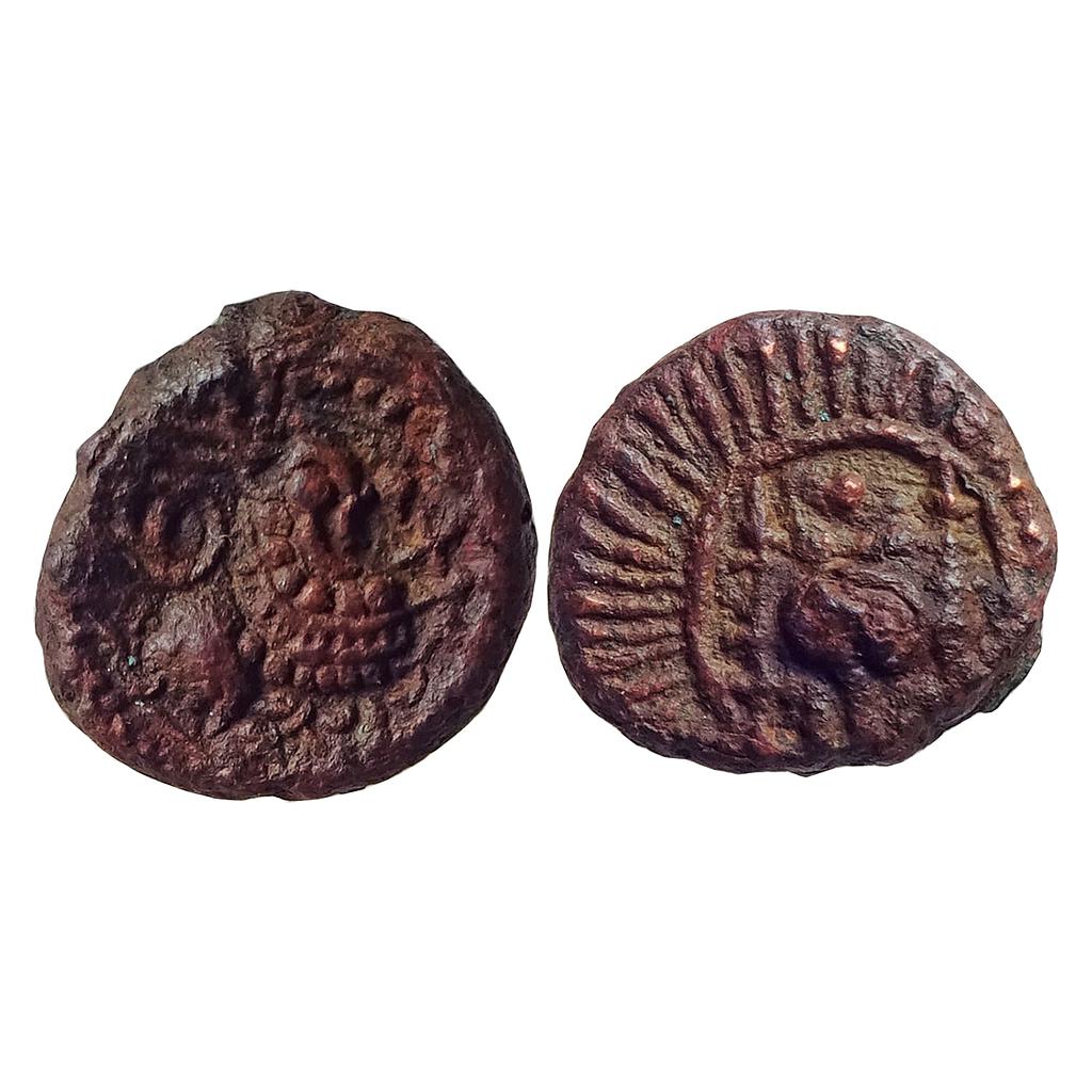 Ancient Deccan Vishnukundin Fabric Prithvimaharaja Copper Alloy Unit