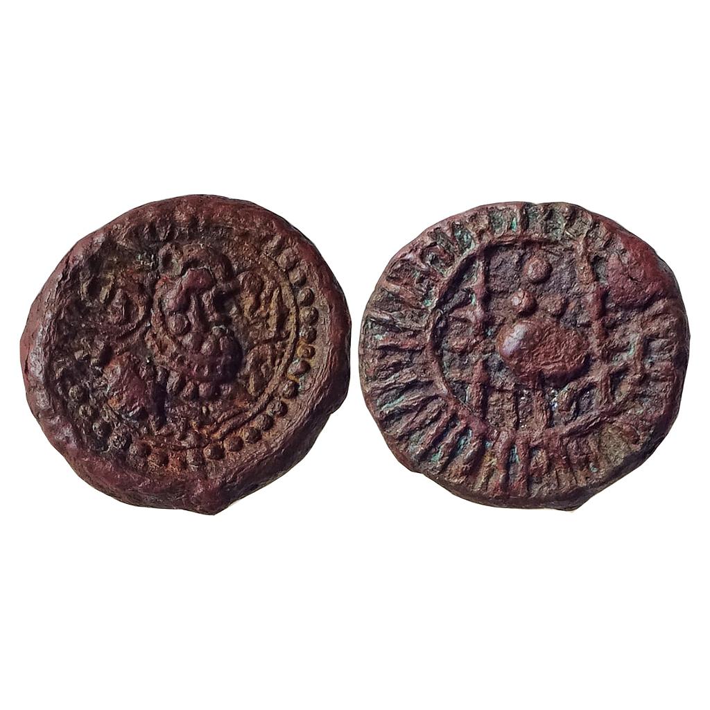 Ancient Deccan Vishnukundin Fabric Prithvimaharaja Copper Alloy Unit