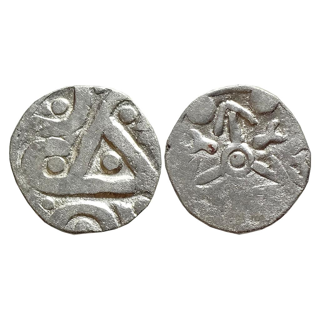 Ancient Punch Marked Coinage from Upper Yamuna Basin Sugh / Babyal series Silver 1/2 karshapana