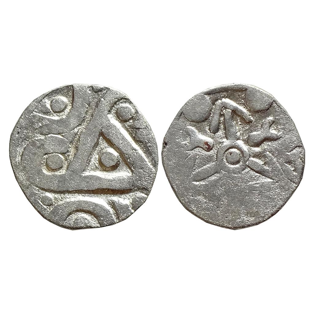 Ancient Punch Marked Coinage from Upper Yamuna Basin Sugh / Babyal series Silver 1/2 karshapana