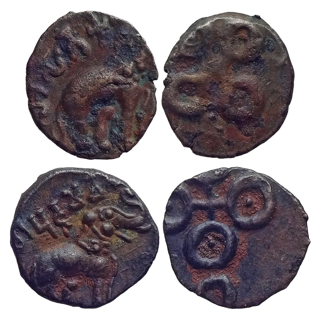 Ancient Satavahanas Set of 2 Coins Potin Unit