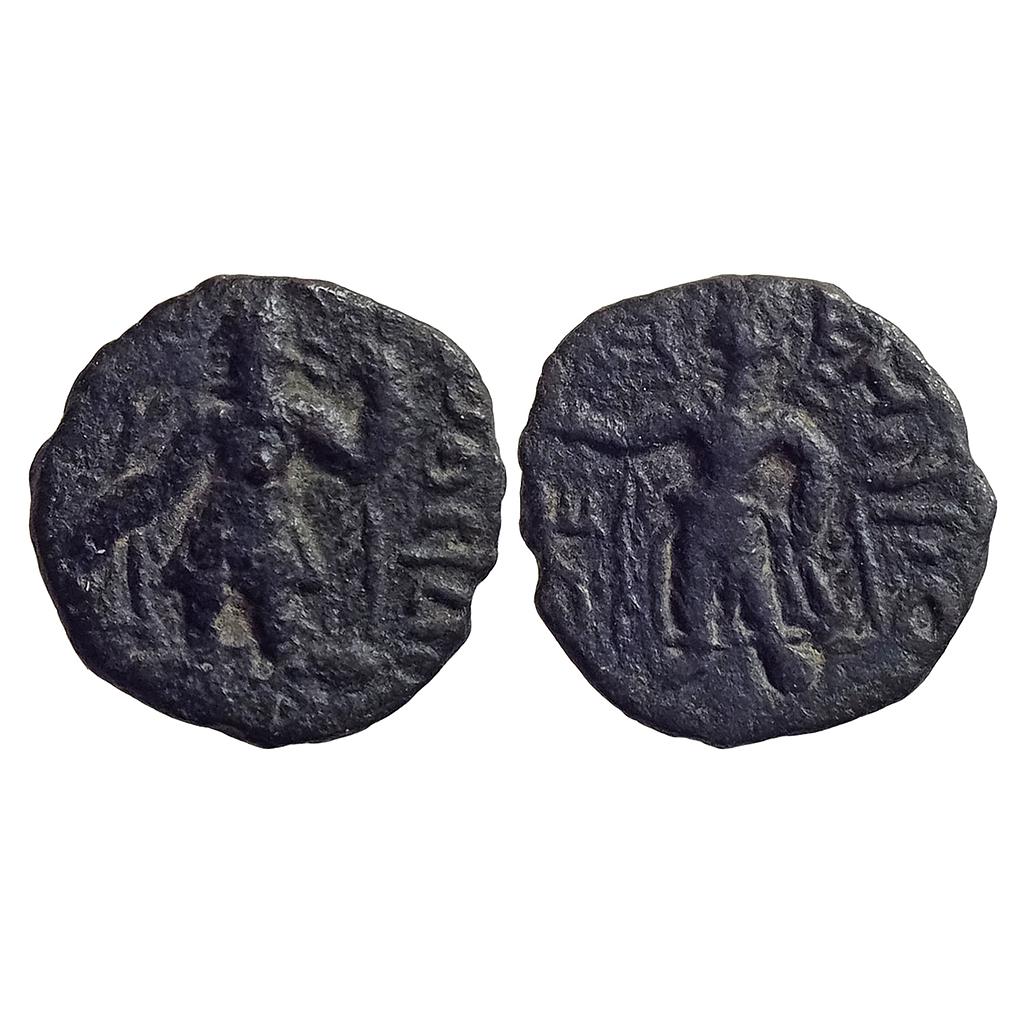 Ancient Kushanas Kanishka I Mithra type Copper Quarter Tetra Drachm