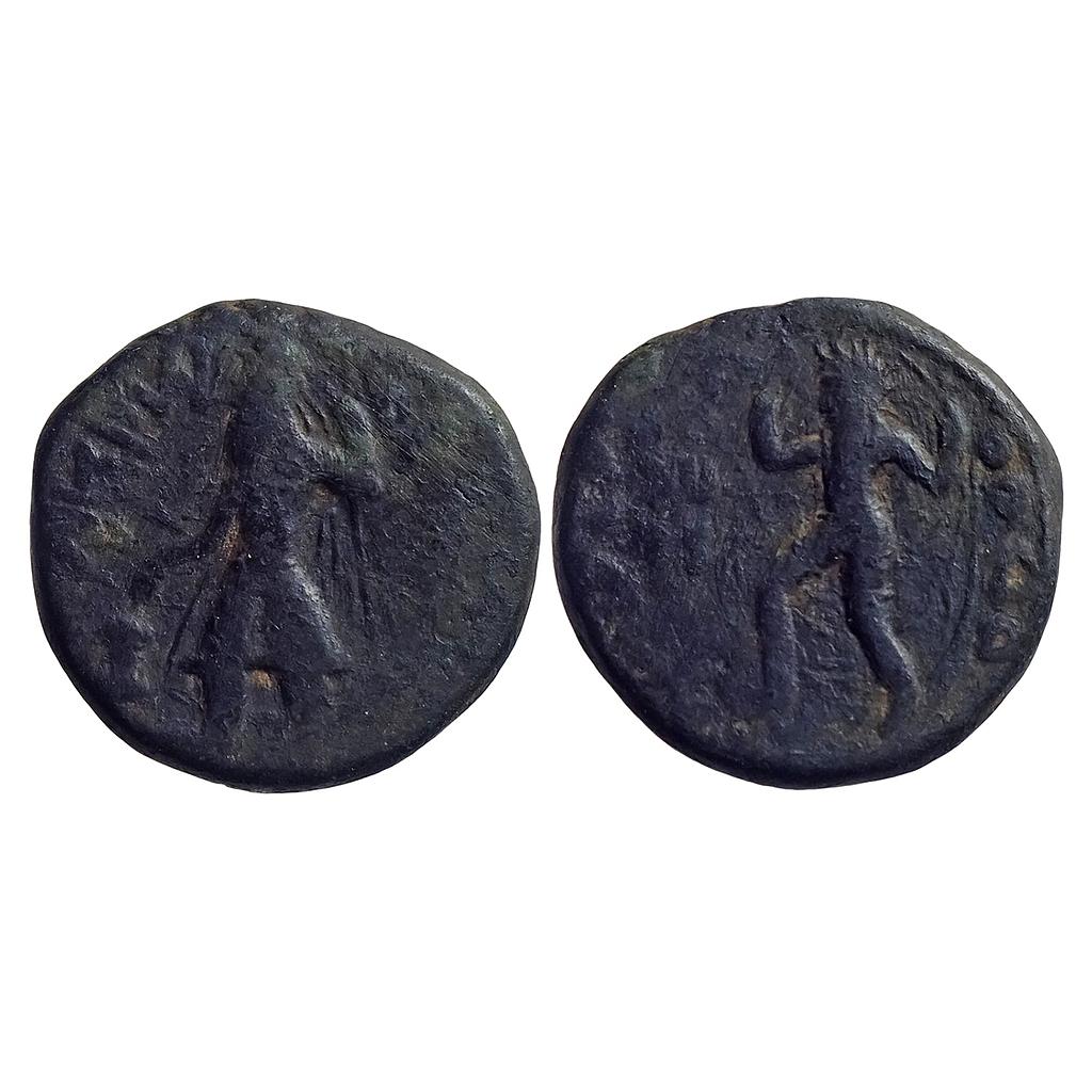 Ancient Kushanas Kanishka I Vado Type Copper Tetra Drachm