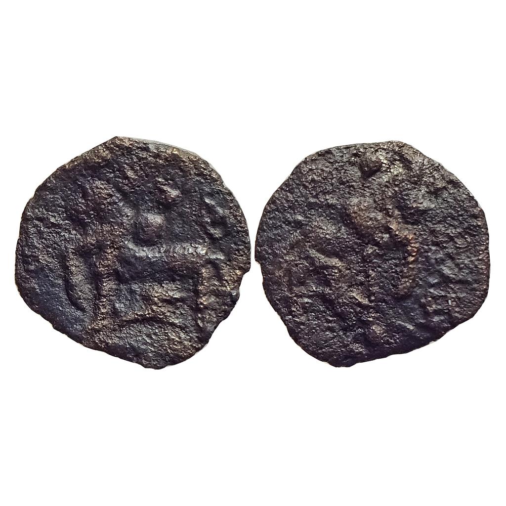 Ancient Kaushambi Vatsa Region Double lanky bull type Cast Copper 1/2 Unit