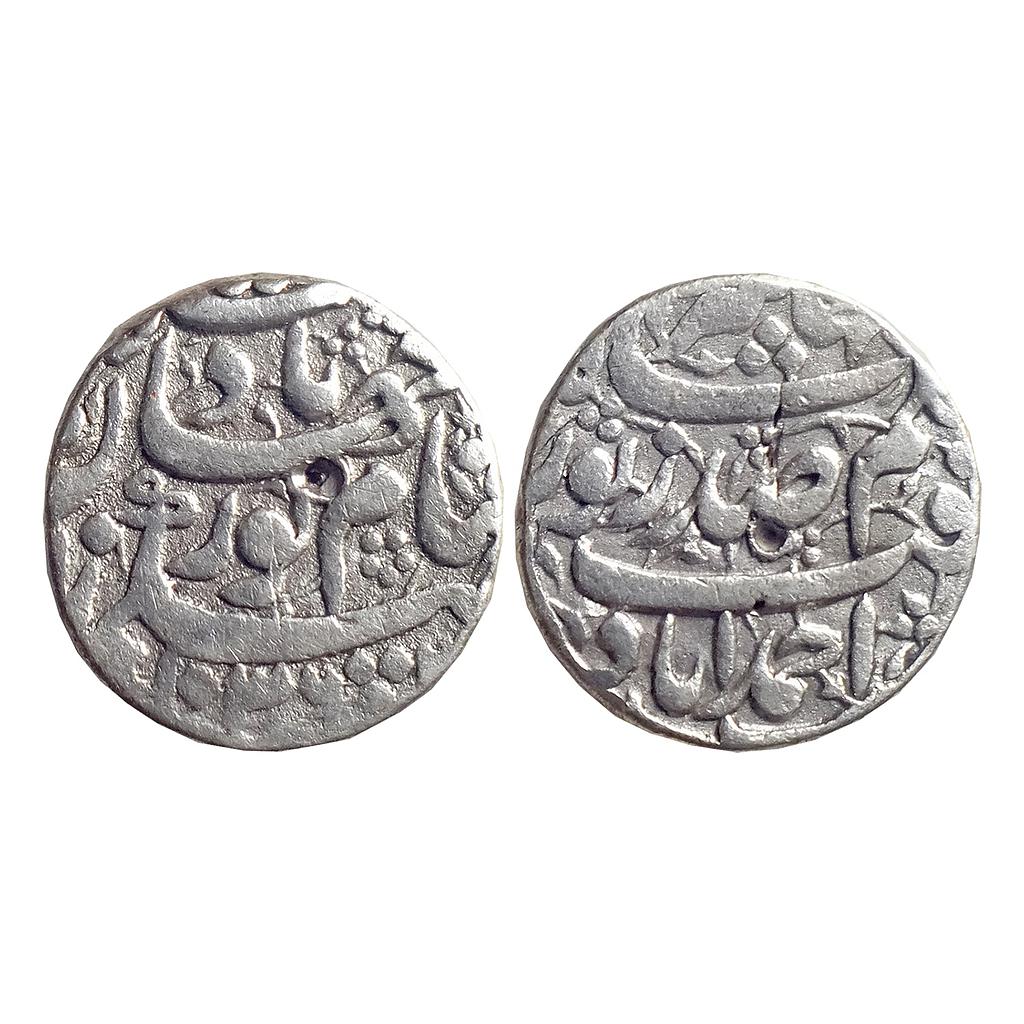Mughal Nur Jahan Ahmedabad Mint Yaft couplet Silver Rupee
