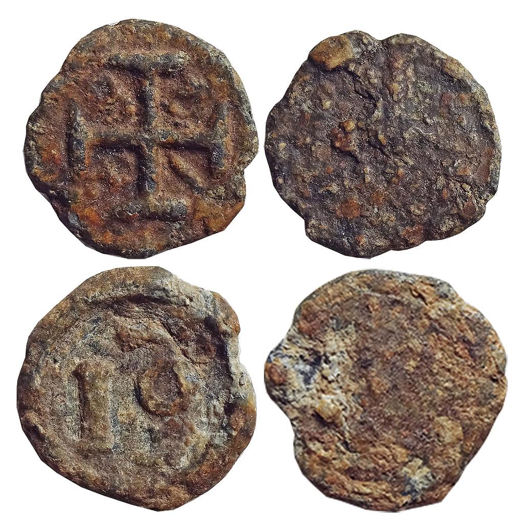 Indo Pourtuguese Diu Set of 2 Coins Lead Unit