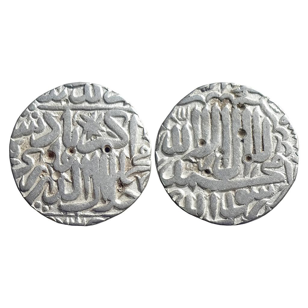 Mughal Akbar Akbarpur Tanda Mint criss-cross symbol Silver Rupee