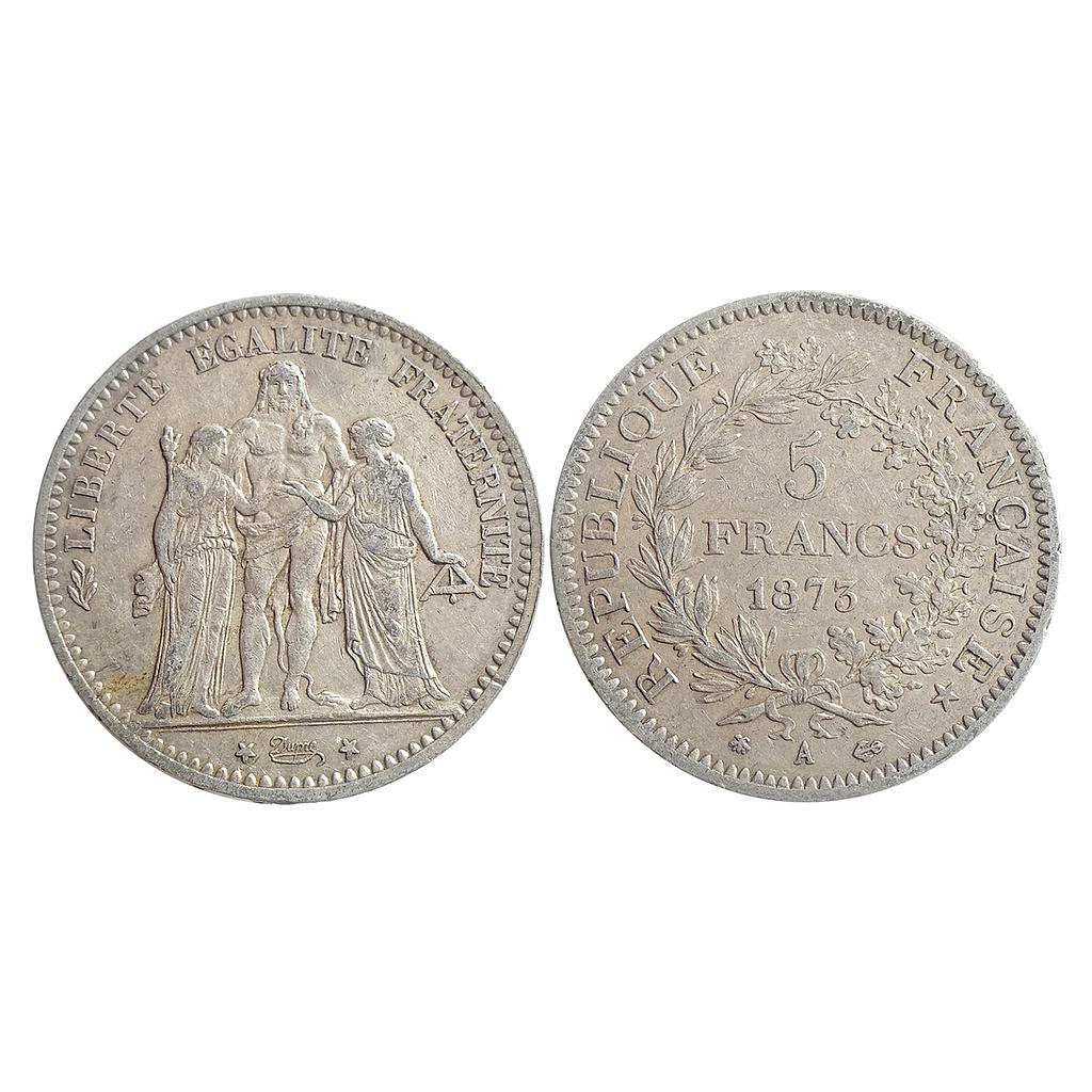 France 1873 AD Silver (.900) 5 Francs