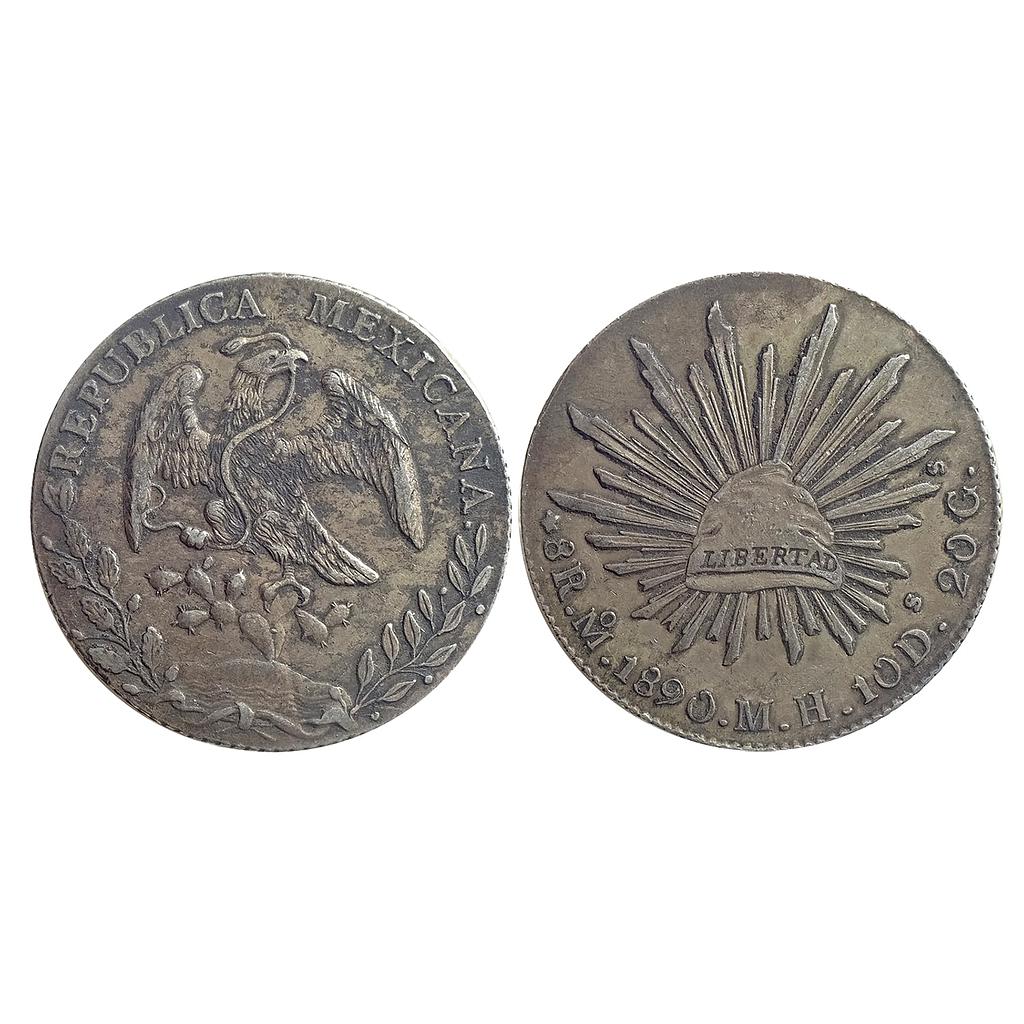 Mexico Federal Republic 1890 AD Silver (.903) 8 Reales